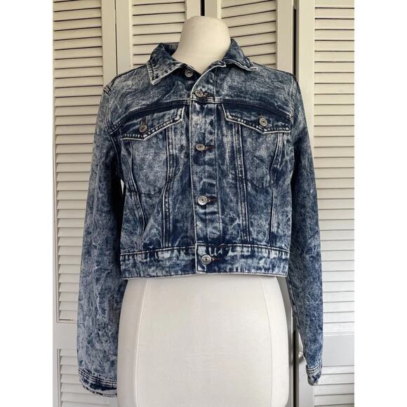 Almost Famous Jean Jacket Acid Washed Girls Just Wanna Have Fun Punk Baddie Vibe - Picture 13 of 14